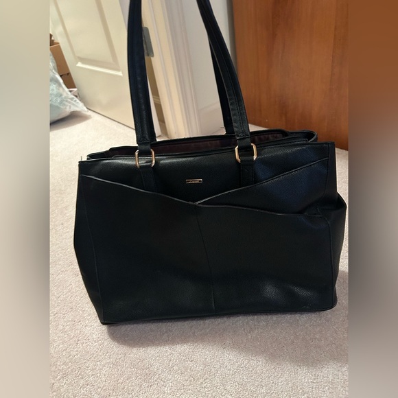 Amazon Handbags - Black Leather Tote Bag